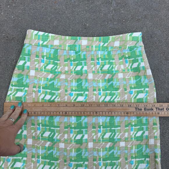 Kate Spade New York Skirt The Rules Green Tan Cream Tweed Mini Skirt Size 6 - Picture 9 of 11